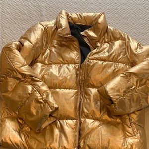 J Crew Rose Gold Cropped Puffer Jacket XL